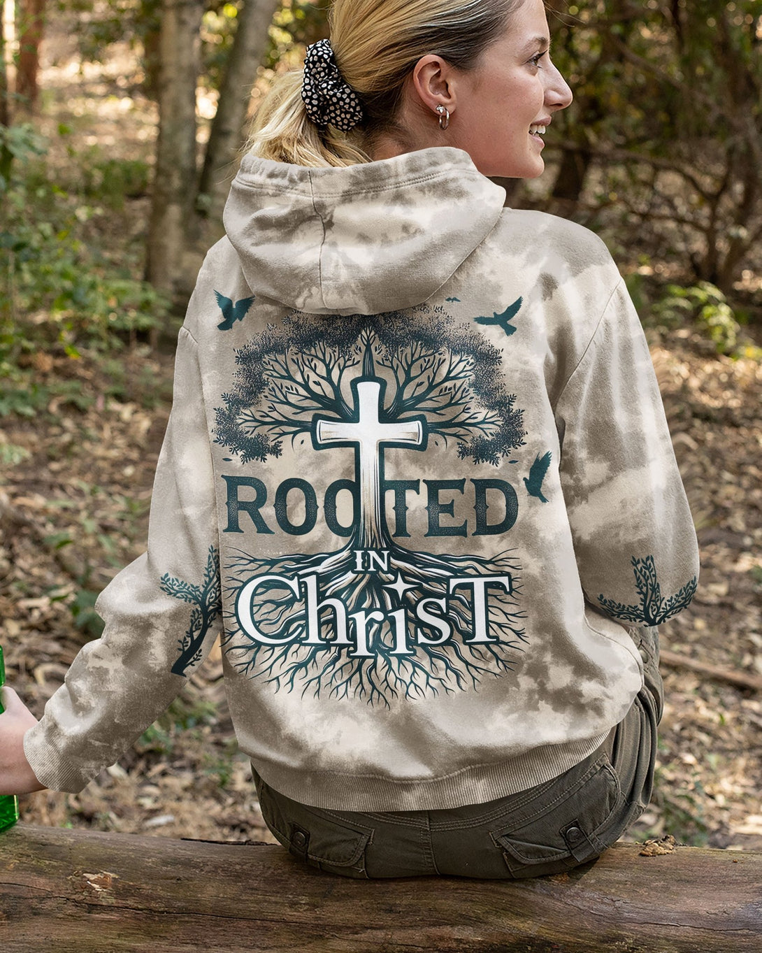 Rooted In Christ All Over Print Zip Hoodie - Christ Color