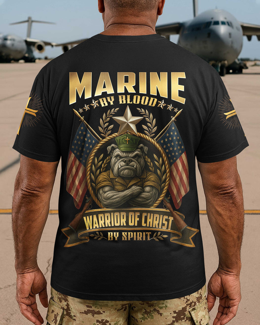 Marine By Blood Warrior Of Christ By Spirit T-Shirt