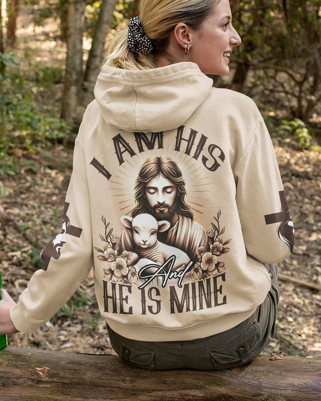 I Am His And He Is Mine All Over Print Hoodie - Christ Color
