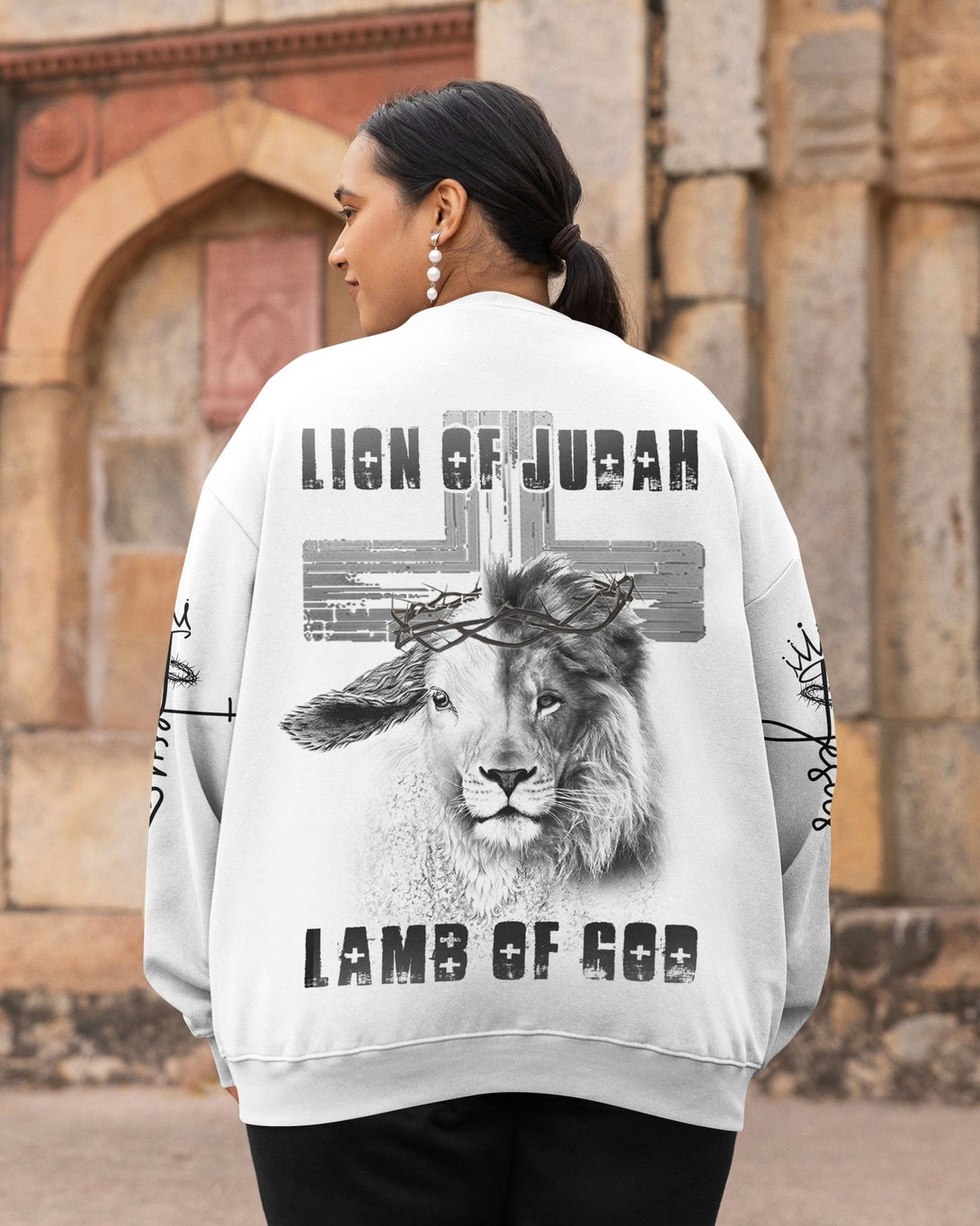 Lion Of Judah Lamb Of God All Over Print Sweater - Christ Color