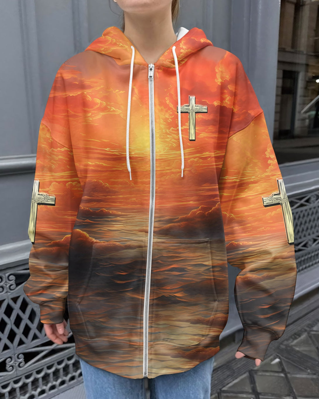 Trust In The Lord All Over Print Zip Hoodie - Christ Color