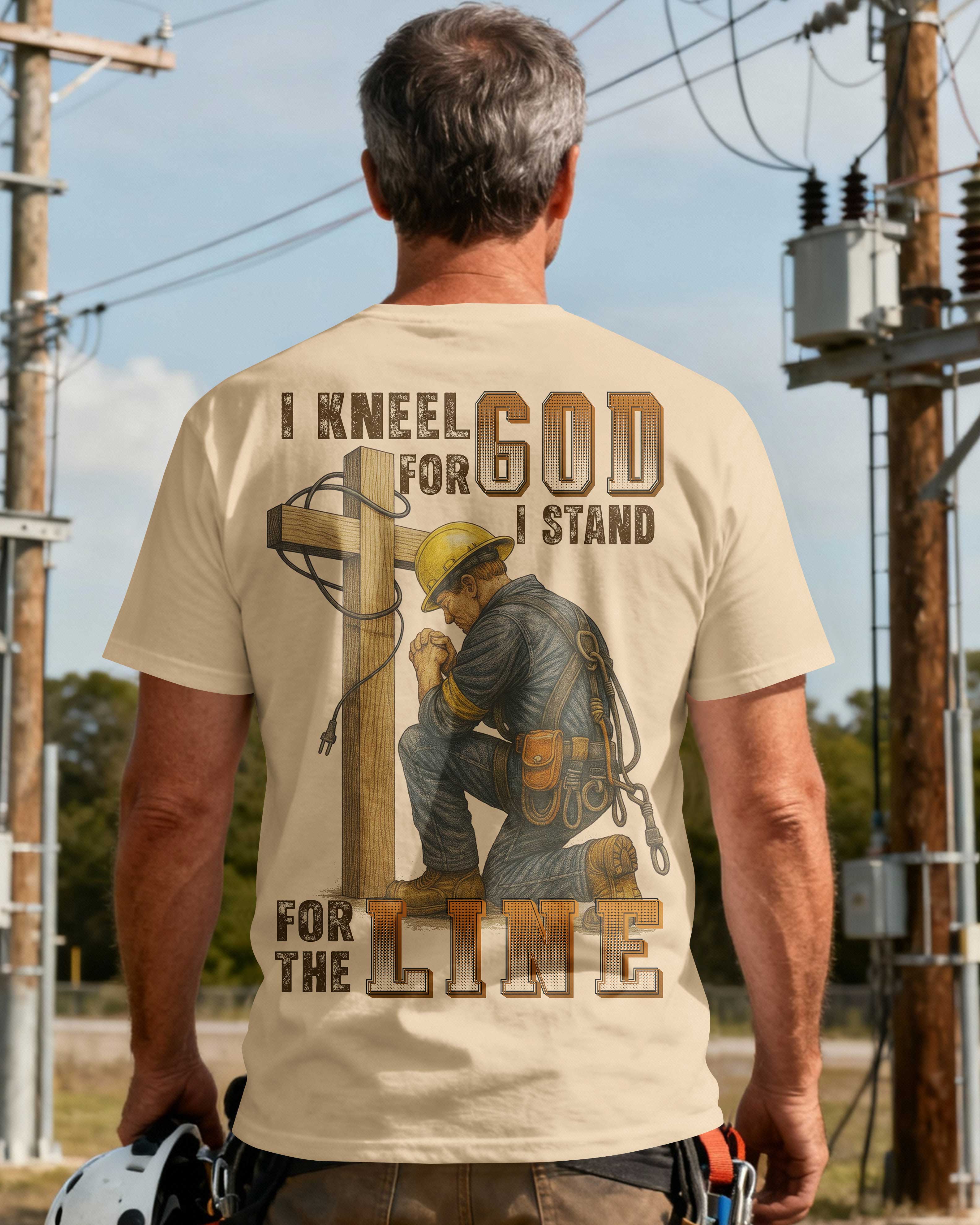 I Kneel For God I Stand For The Line T-Shirt