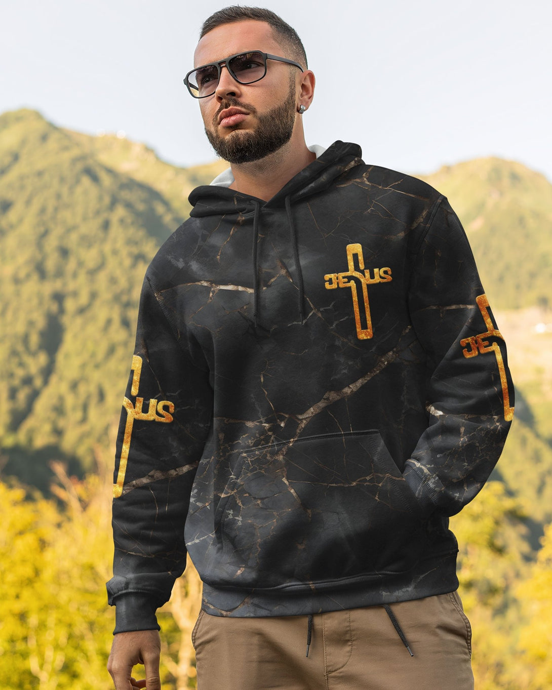 Death Could Not Hold Him All Over Print Hoodie - Christ Color