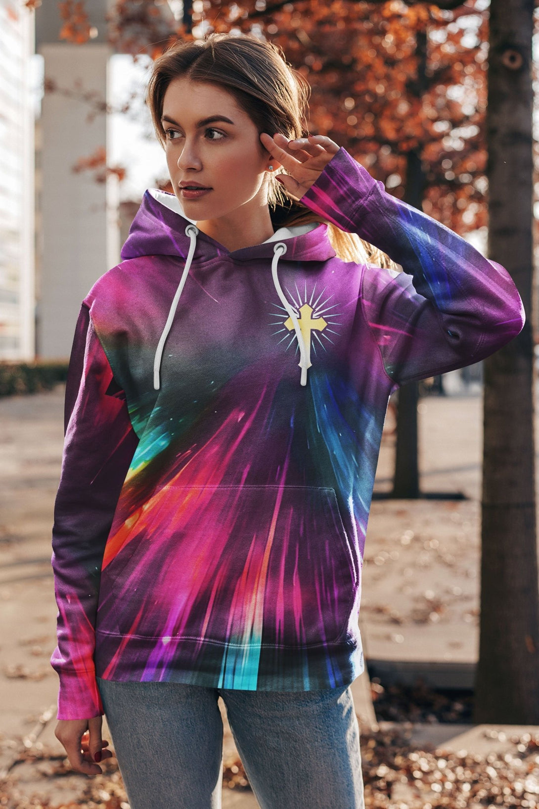 For God So Loved The World All Over Print Hoodie - Christ Color