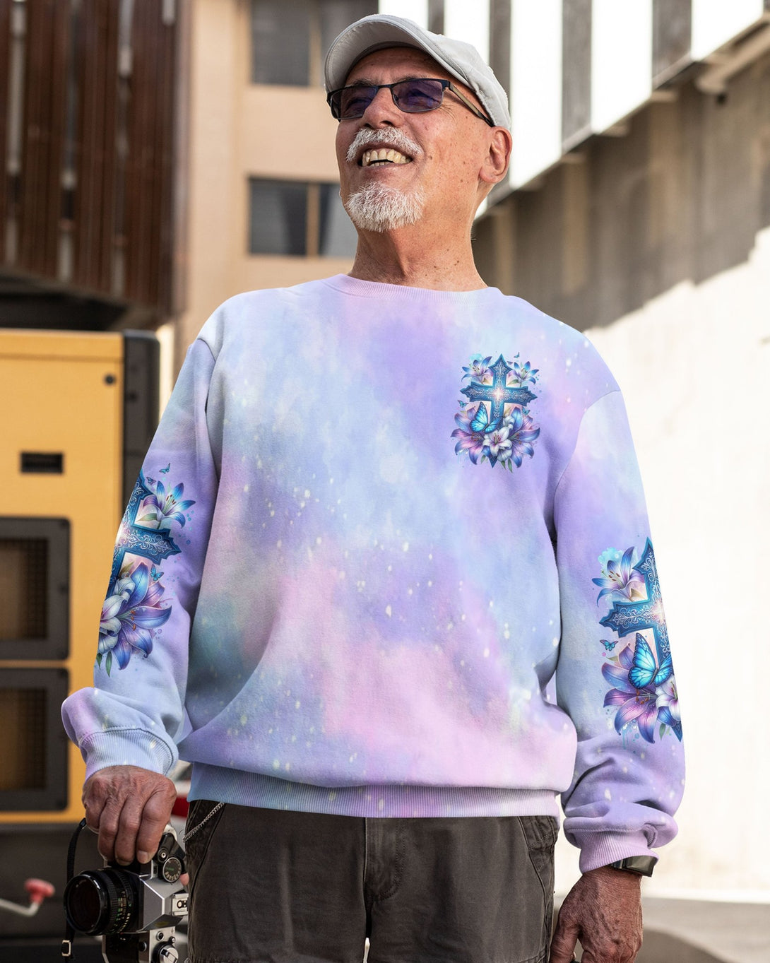 In God And The Power Of Prayer All Over Print Sweater - Christ Color