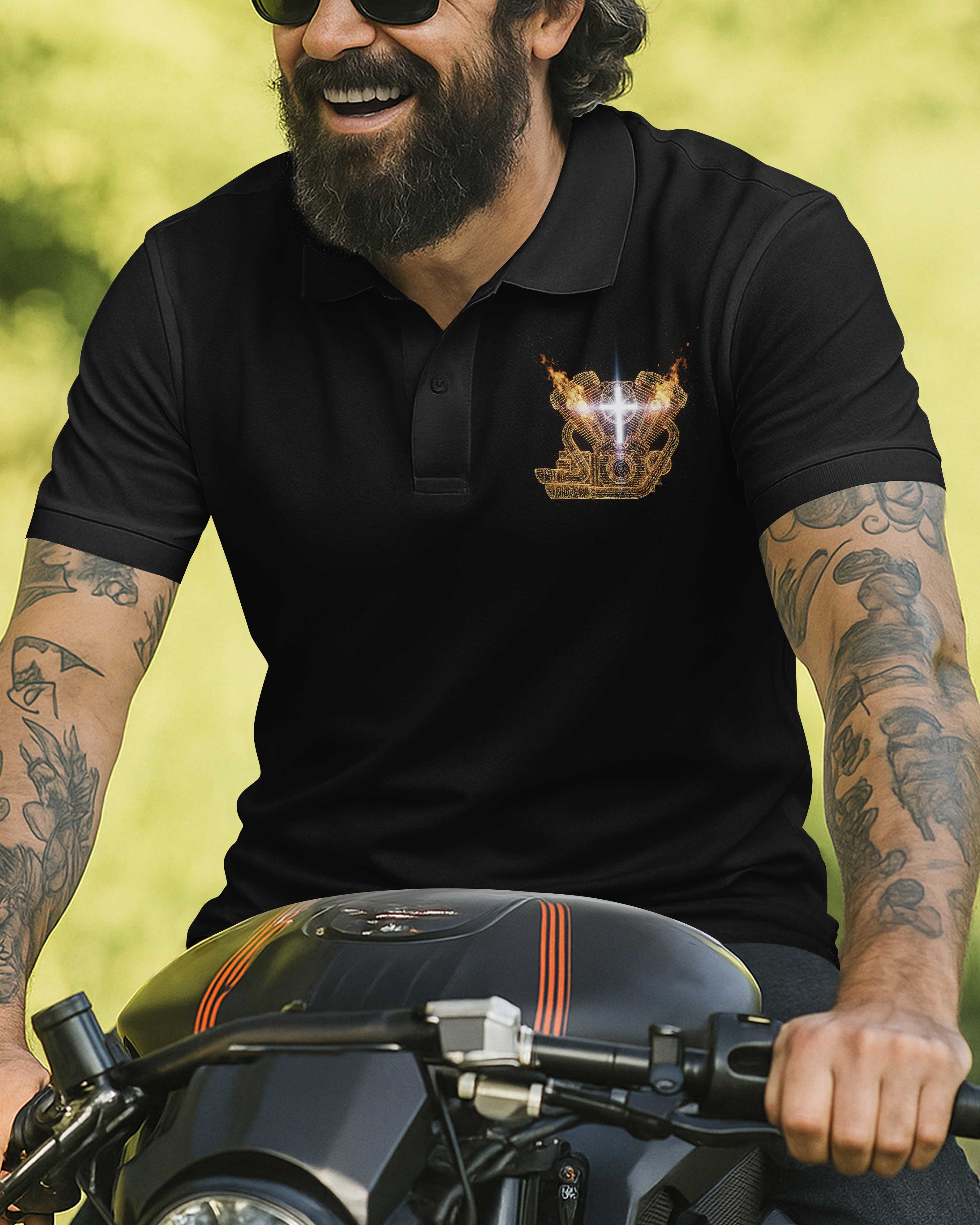 Every Mile I Ride Is A Sermon The Devil Can't Silence All Over Print Polo