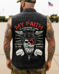My Faith Is Stronger Than My Battles Sleevesless Denim T-Shirt