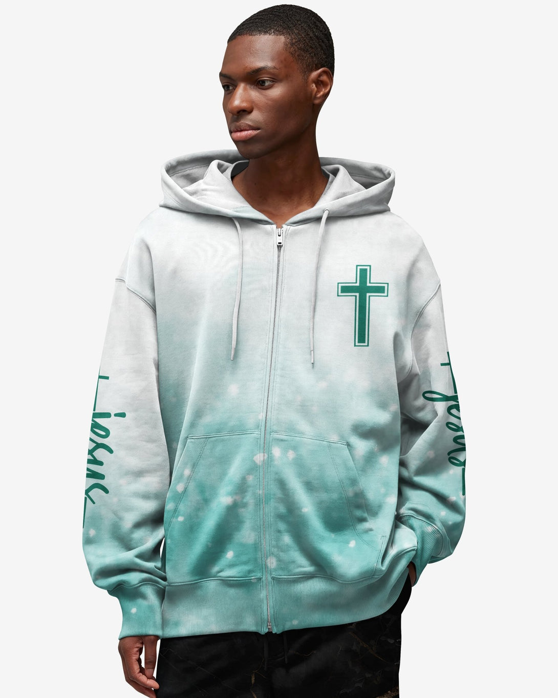 Jesus Is My Living Hope All Over Print Zip Hoodie - Christ Color