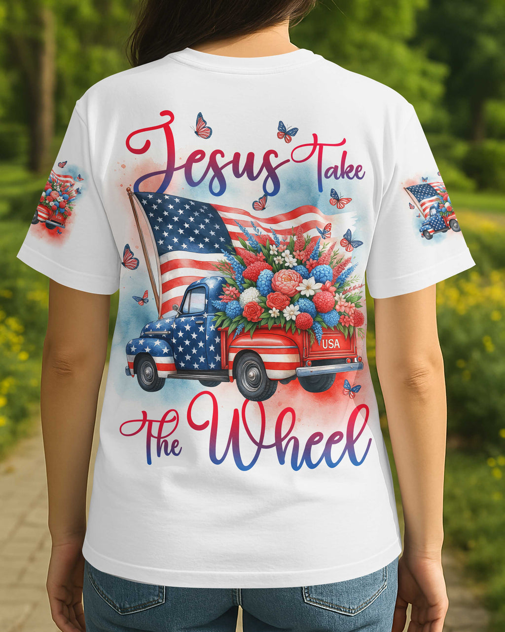 Jesus Take The Wheel All Over Print T-Shirt