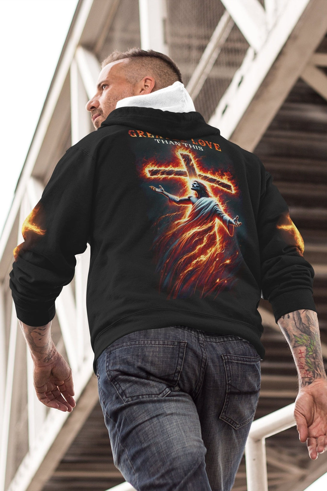 There's No Greater Love Than This All Over Print Zip Hoodie - Christ Color