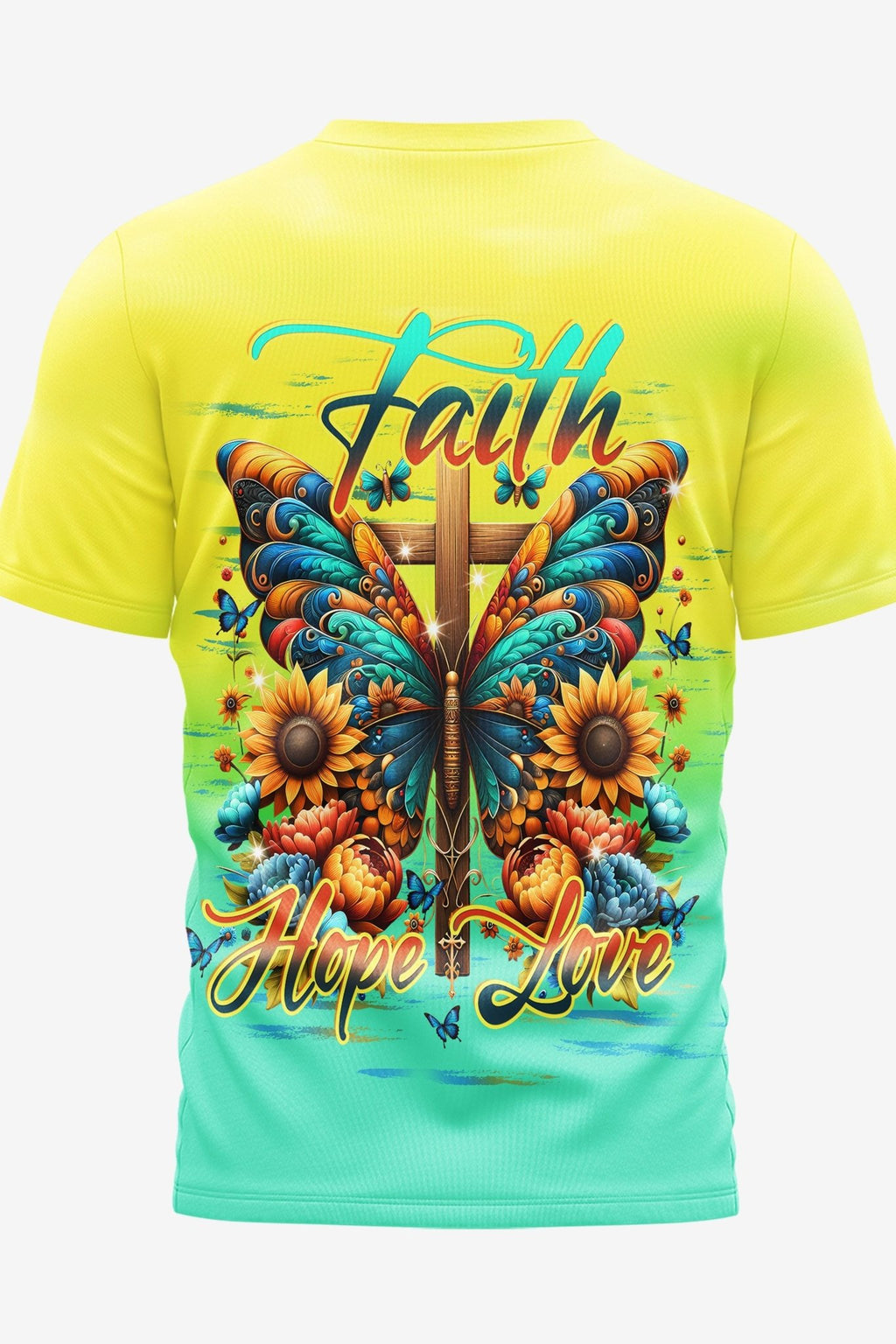 Faith Hope Love All Over Print T-shirt - Christ Color