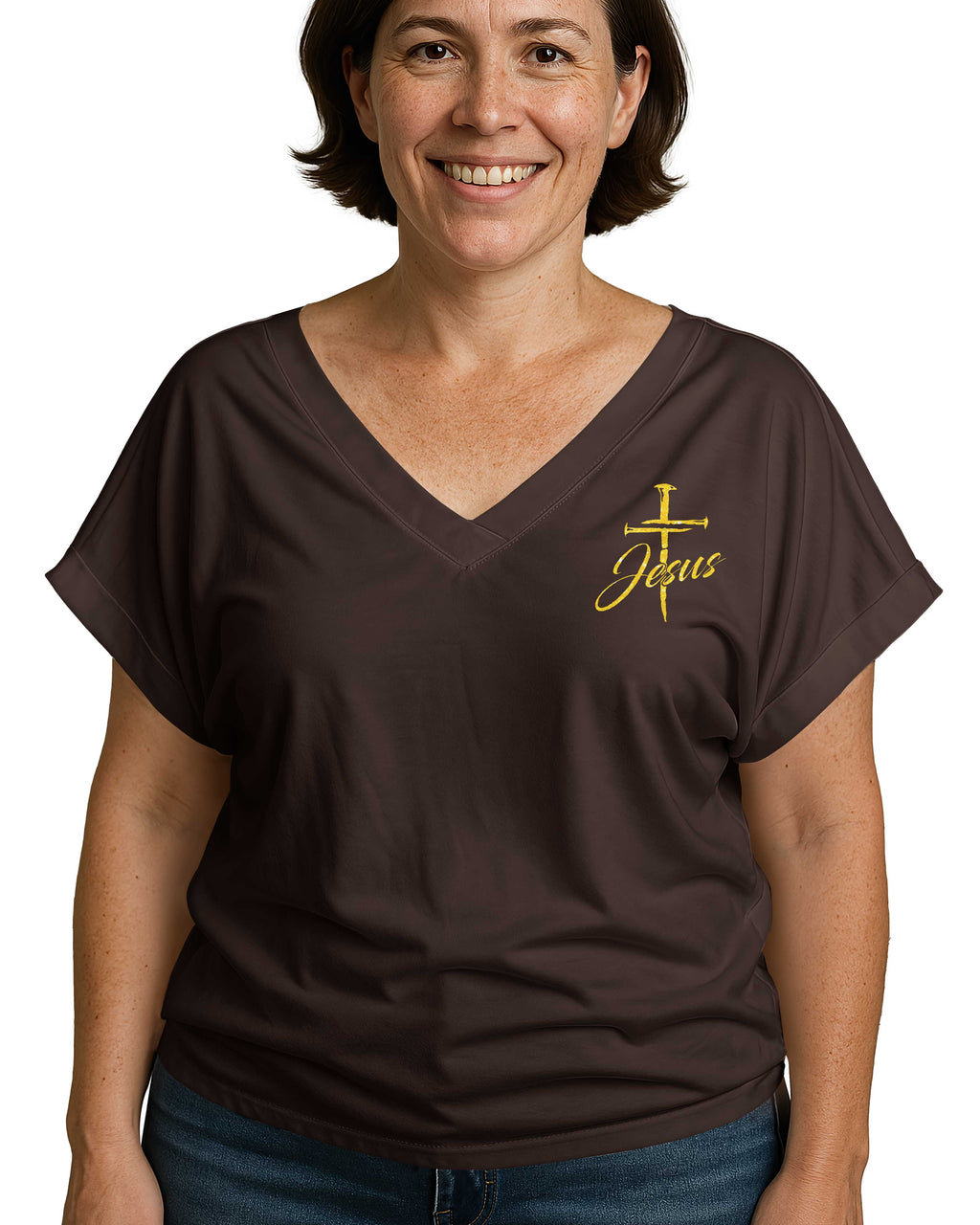 I May Not Be Be Perfect But Jesus Thinks I'm To Die For All Over Print V-neck Dolman Sleeves Shirt