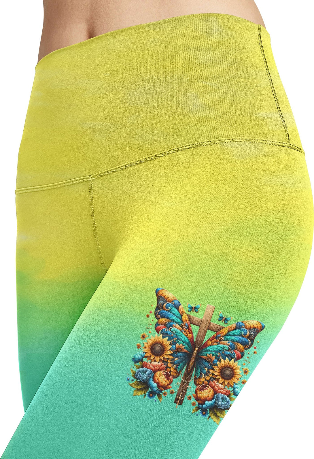 Faith Hope Love All Over Print Leggings - Christ Color