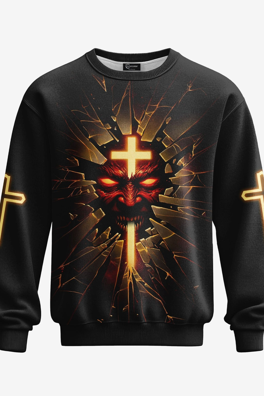 The Devil Is A Liar All Over Print Sweater - Christ Color