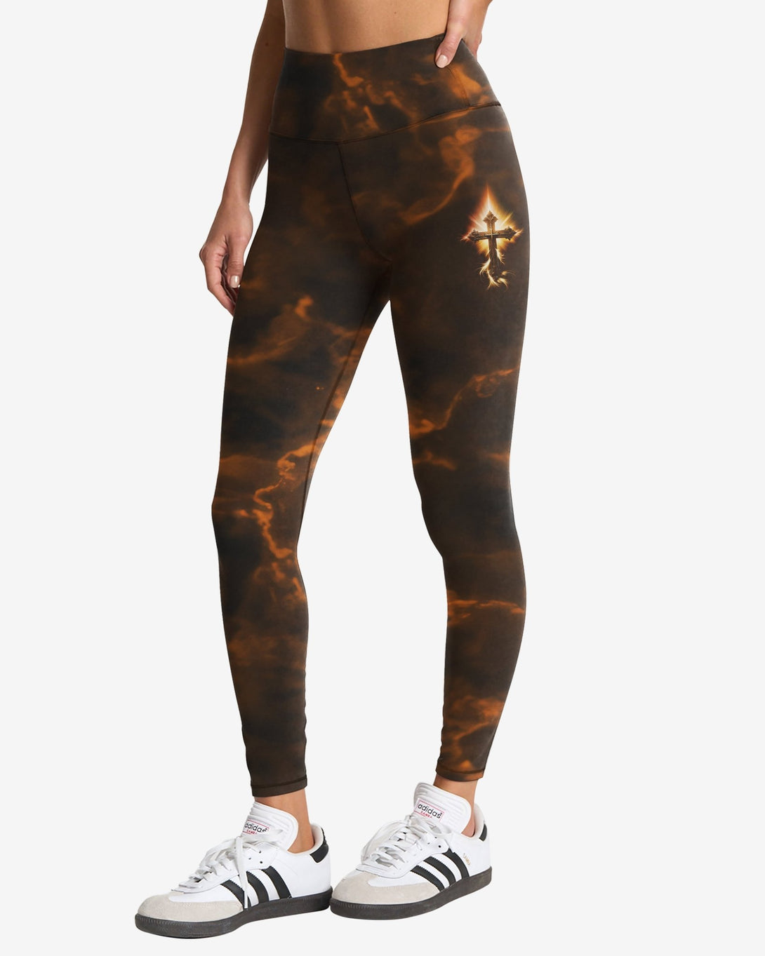 A Child Of God A Man Of Faith A Warrior Of Christ All Over Print Leggings - Christ Color