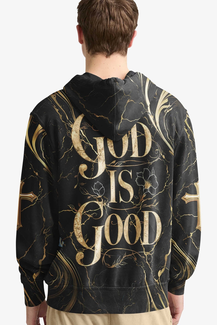 God Is Good All Over Print Hoodie - Christ Color