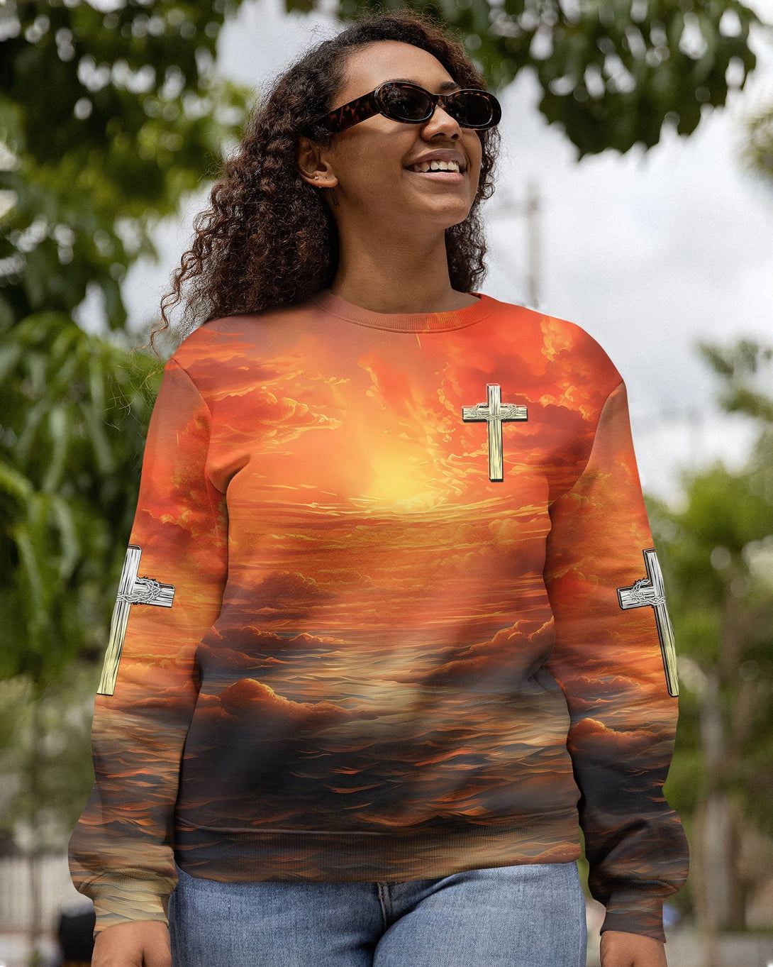 Trust In The Lord All Over Print Sweater - Christ Color