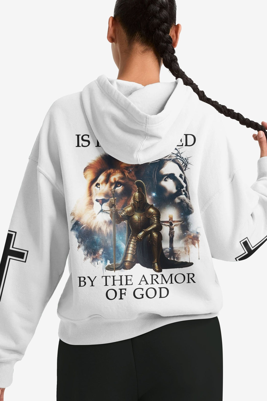 My Soul Is Protected By The Armor Of God All Over Print Hoodie - Christ Color