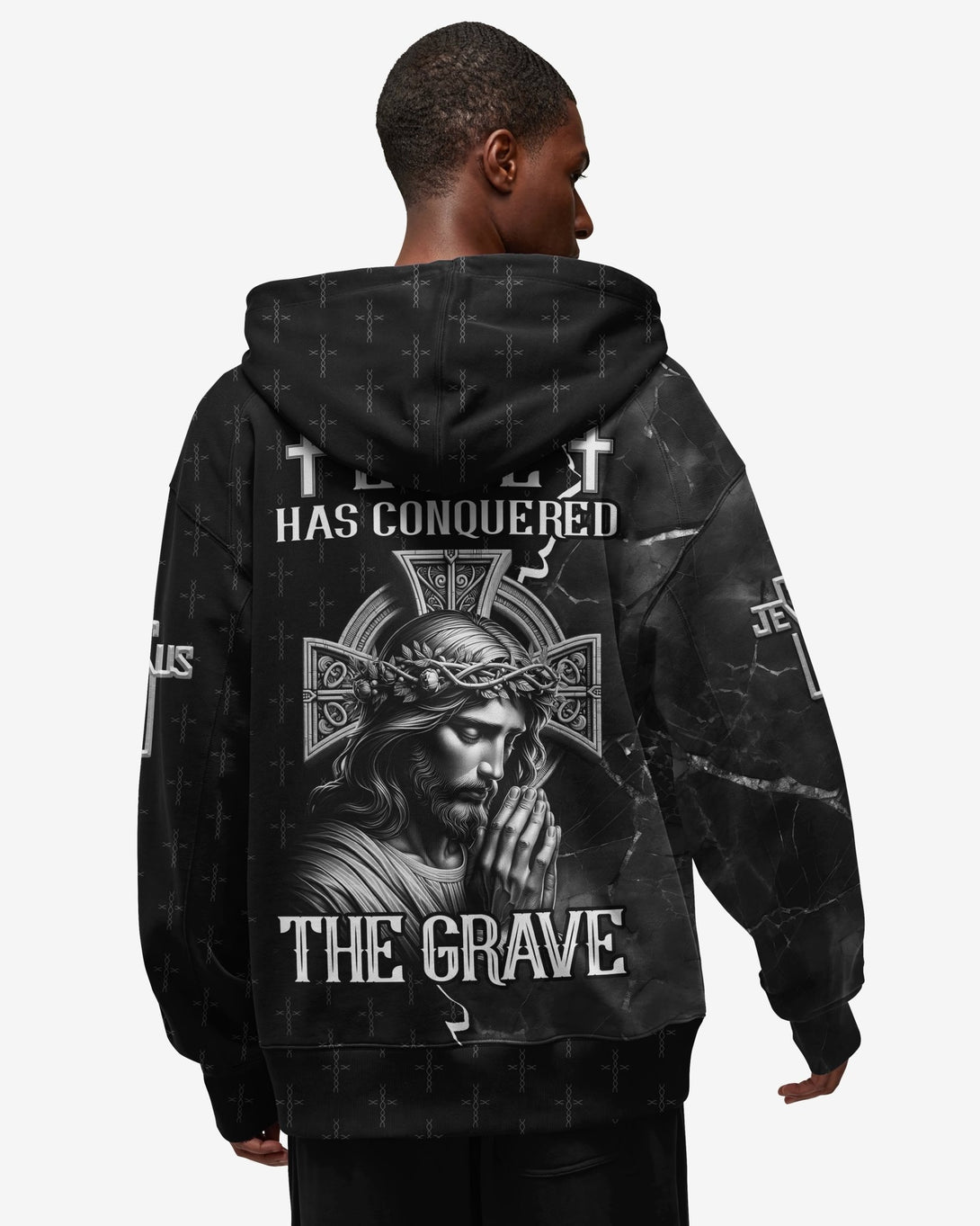 Love Has Conquered The Grave All Over Print Zip Hoodie - Christ Color
