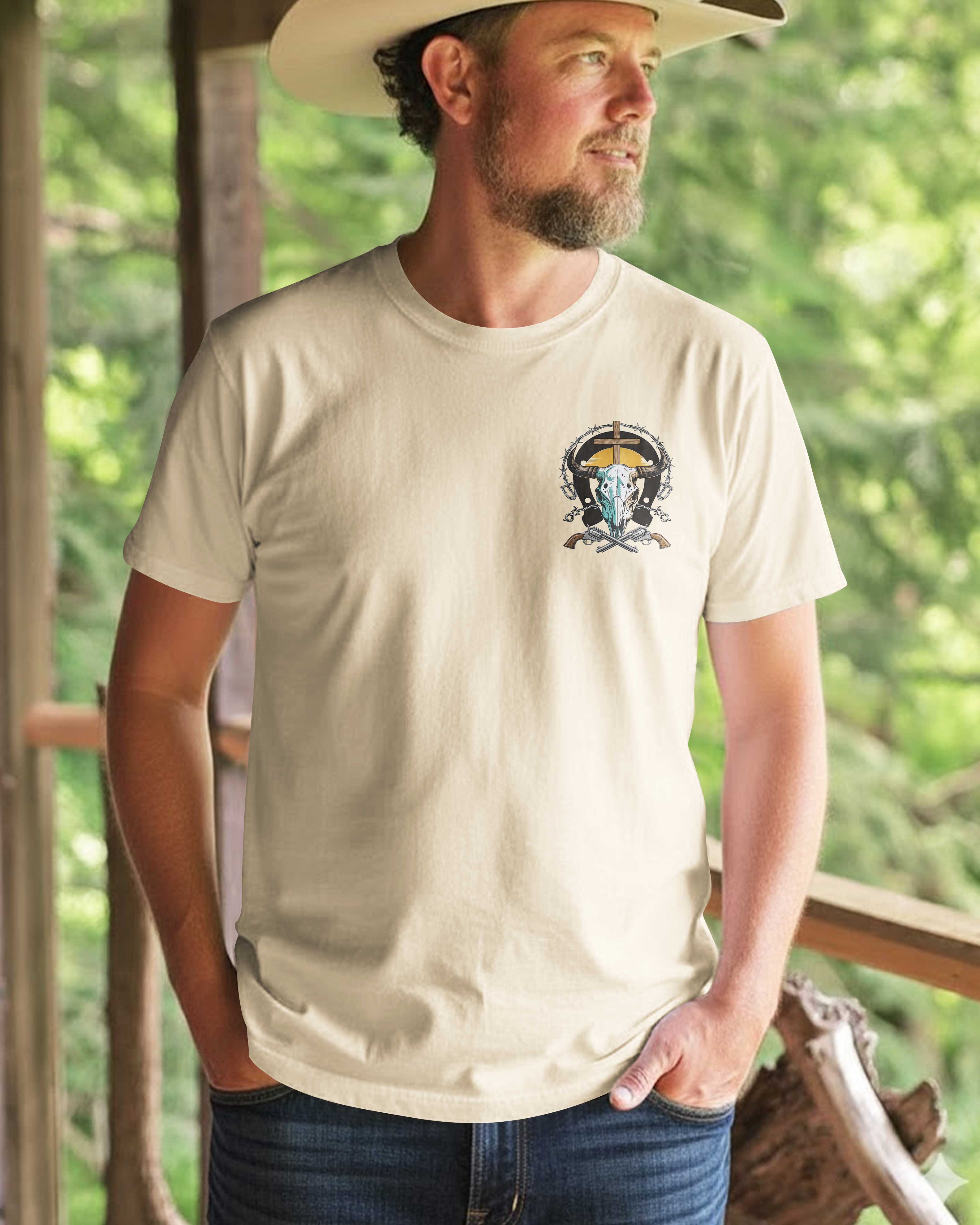 Just A Man Of Grit Grace And Gun Smoke T-Shirt