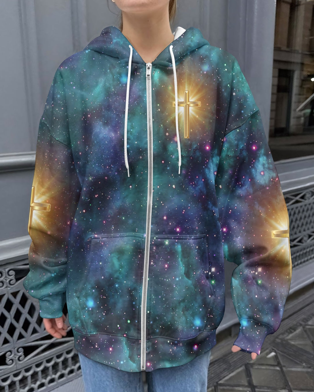 Whoever Drinks The Water I Give Them Will Never Thirst All Over Print Zip Hoodie - Christ Color