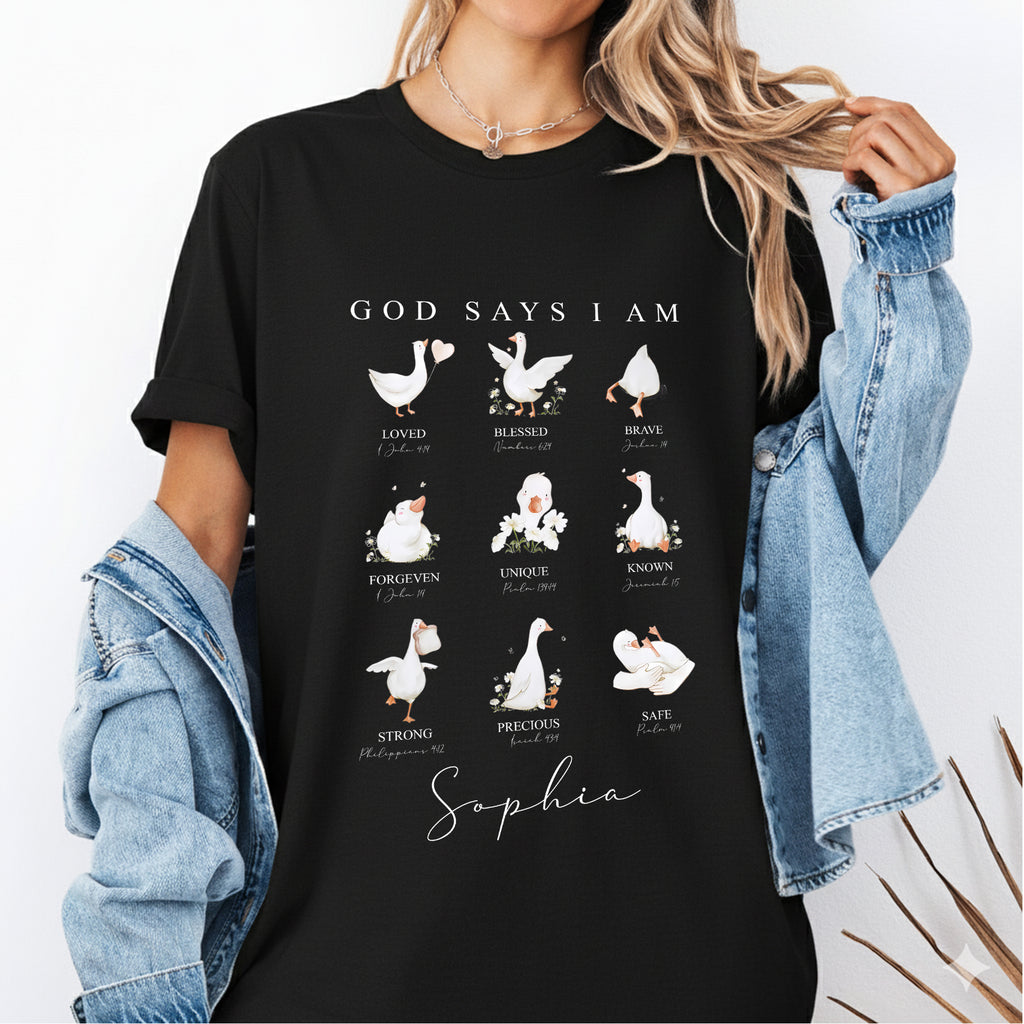 God Says I Am Loved Blessed Brave Goose T-Shirt