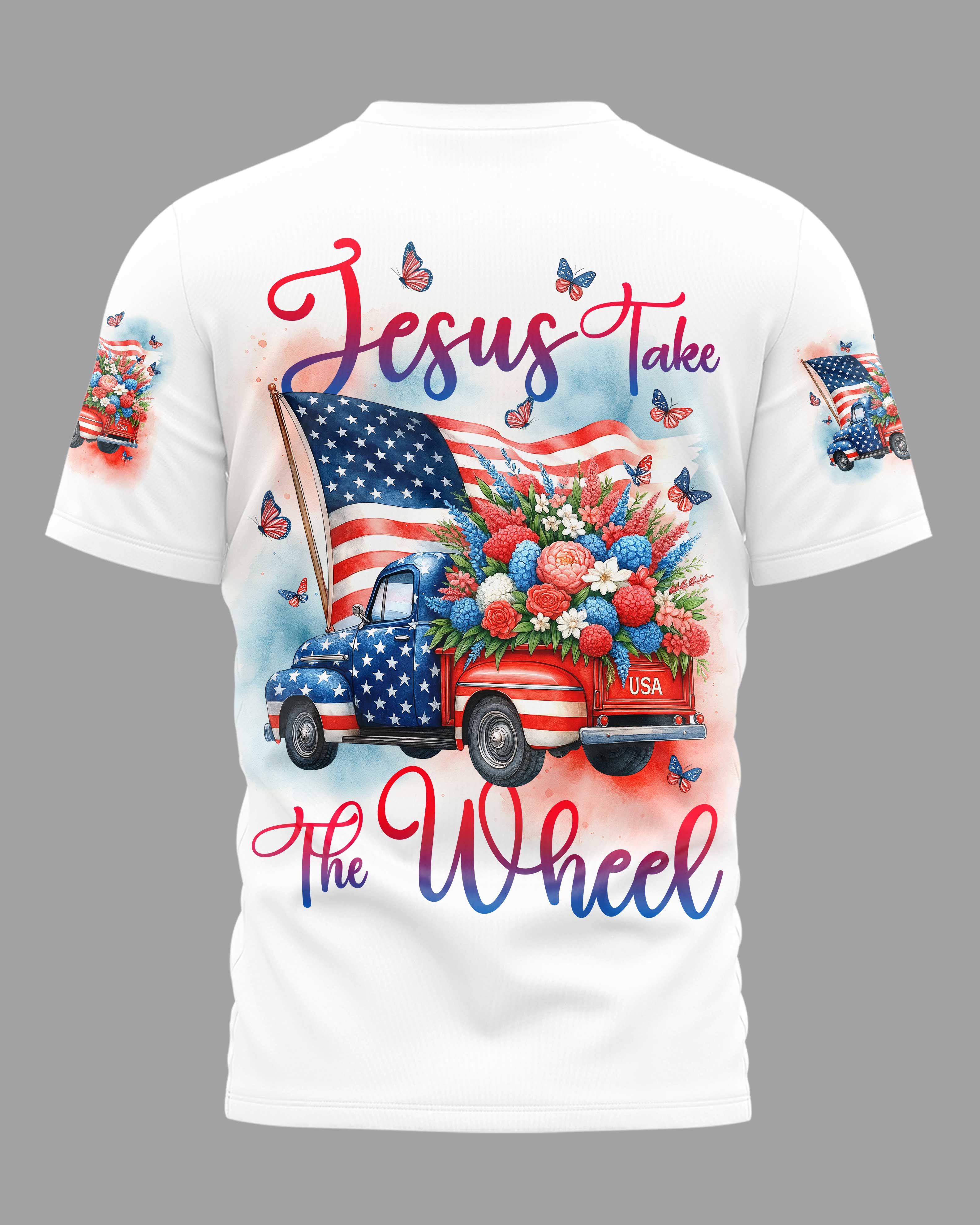 Jesus Take The Wheel All Over Print T-Shirt