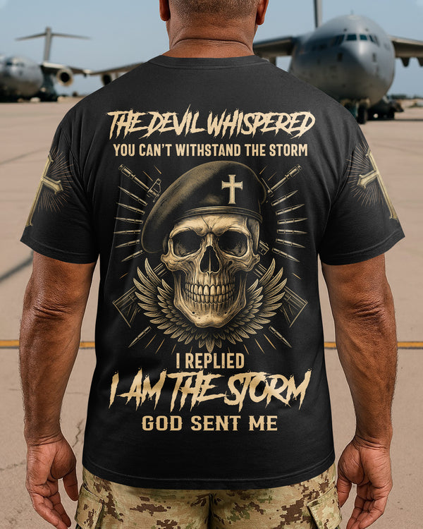 Personalized The Devil Whispered You Can't Withstand The Storm T-Shirt