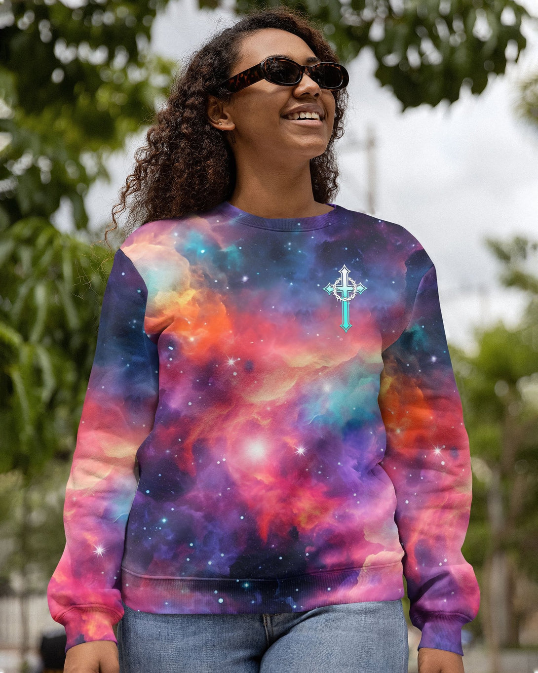 They Will Soar On Wings Like Eagles All Over Print Sweater - Christ Color