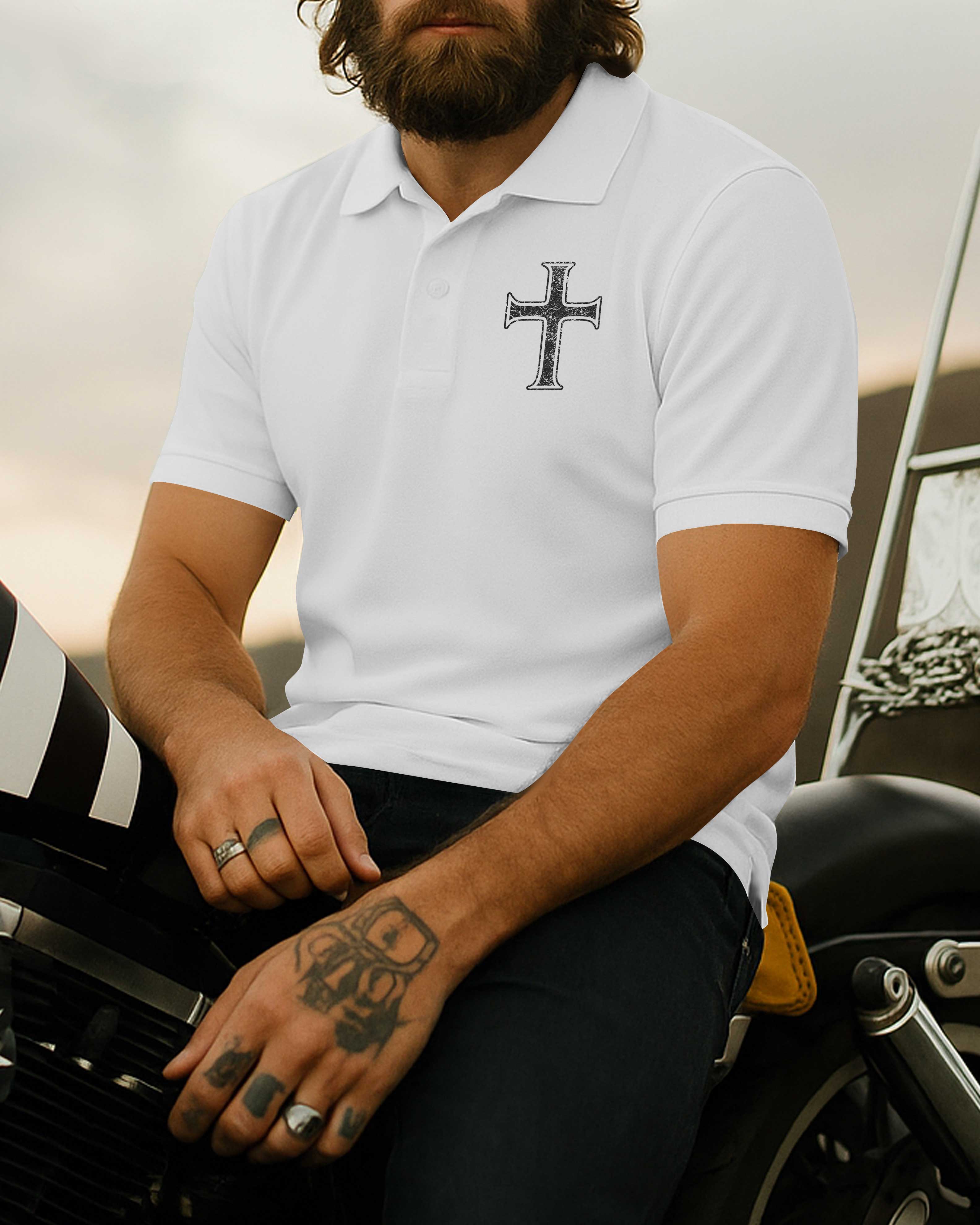 Born To Ride Christ Inside All Over Print Polo
