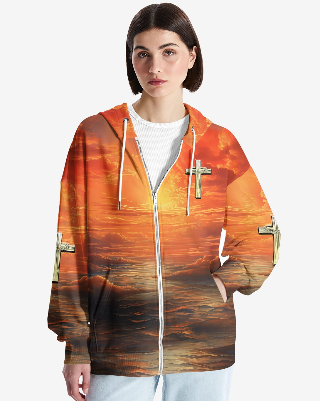 Trust In The Lord All Over Print Zip Hoodie - Christ Color