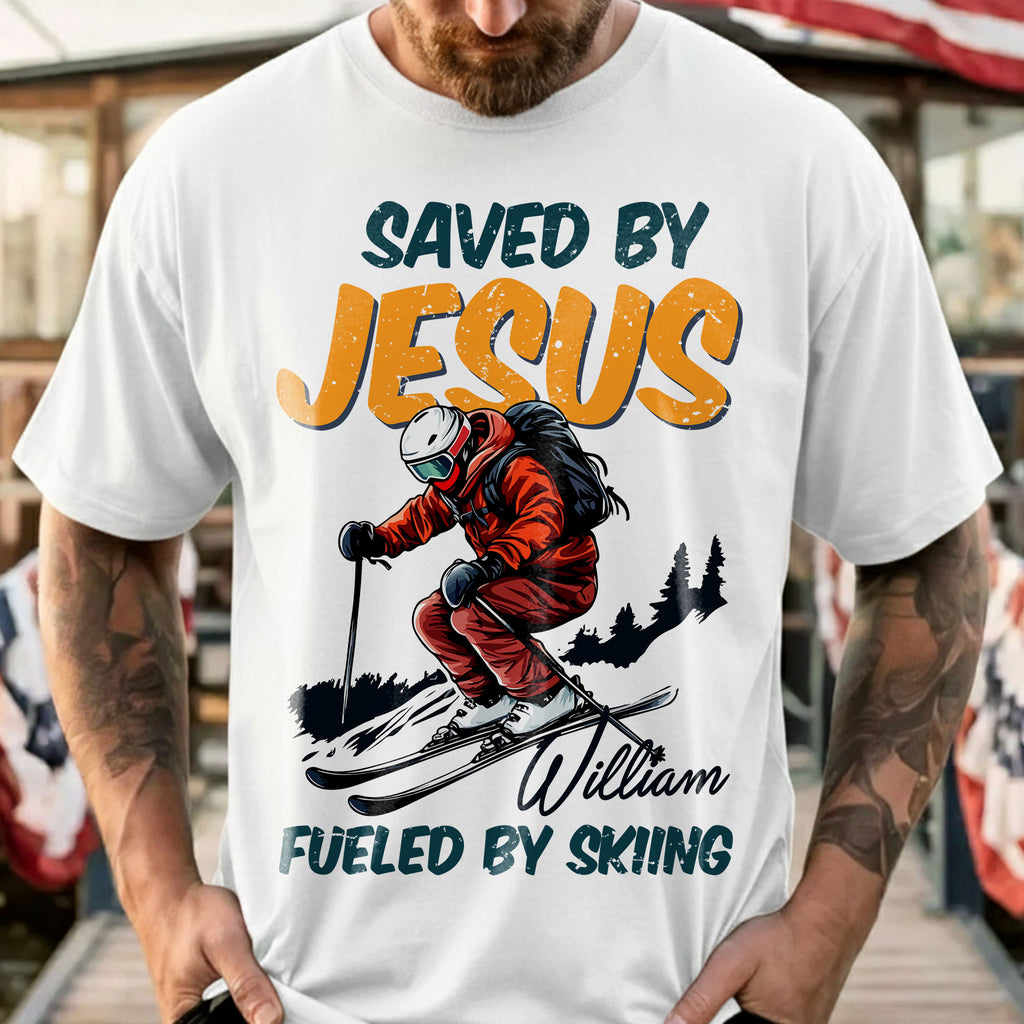 Saved By Jesus Fueled By Skiing T-Shirt