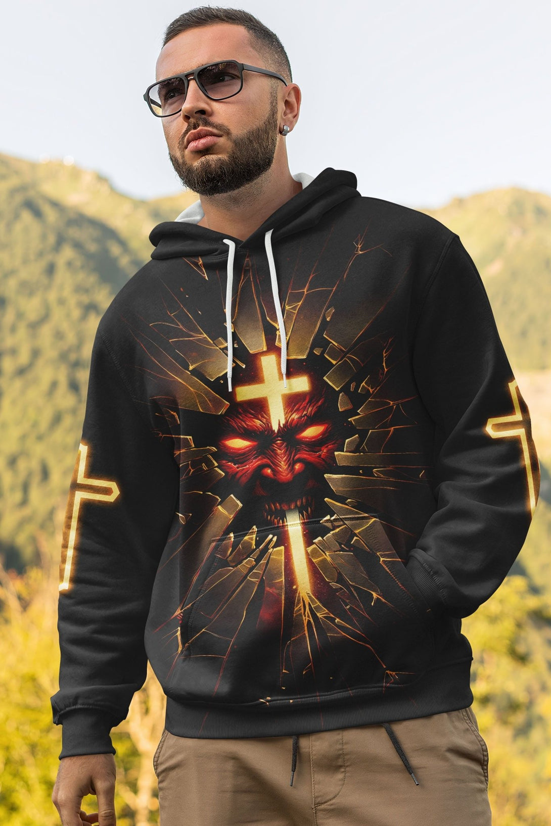 The Devil Is A Liar All Over Print Hoodie - Christ Color