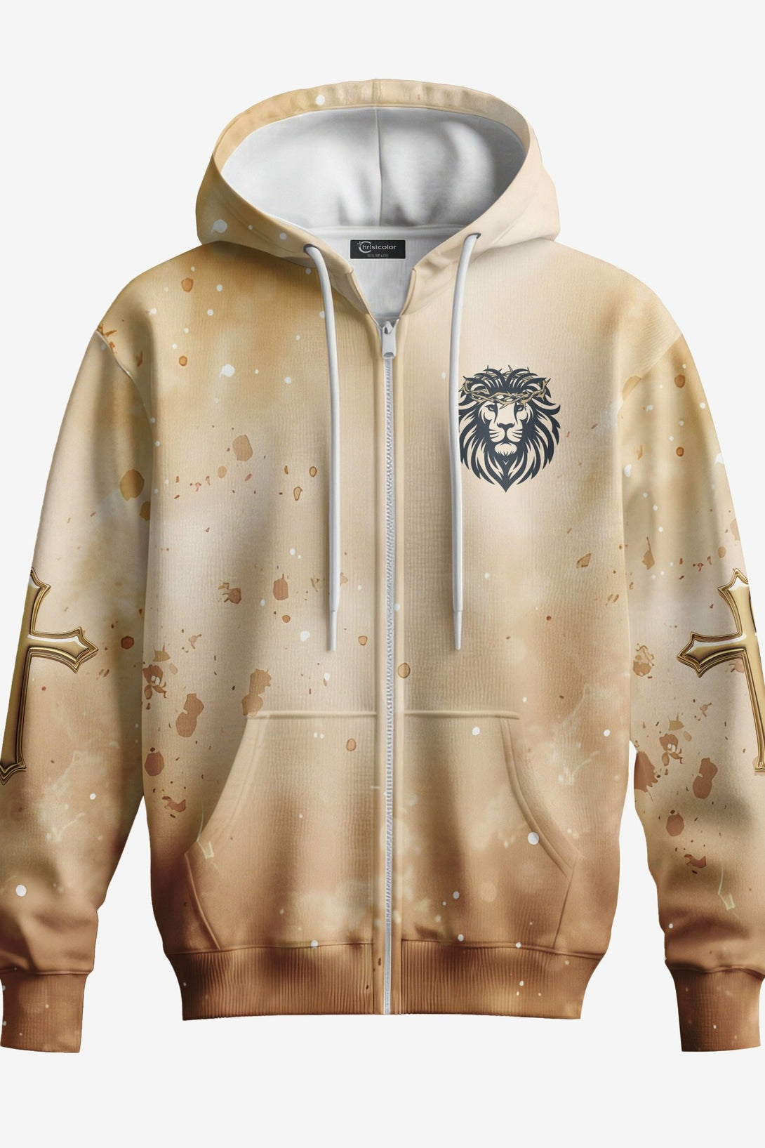 Behold The Lion Of The Tribe Of Judah Has Triumphed All Over Print Zip Hoodie - Christ Color