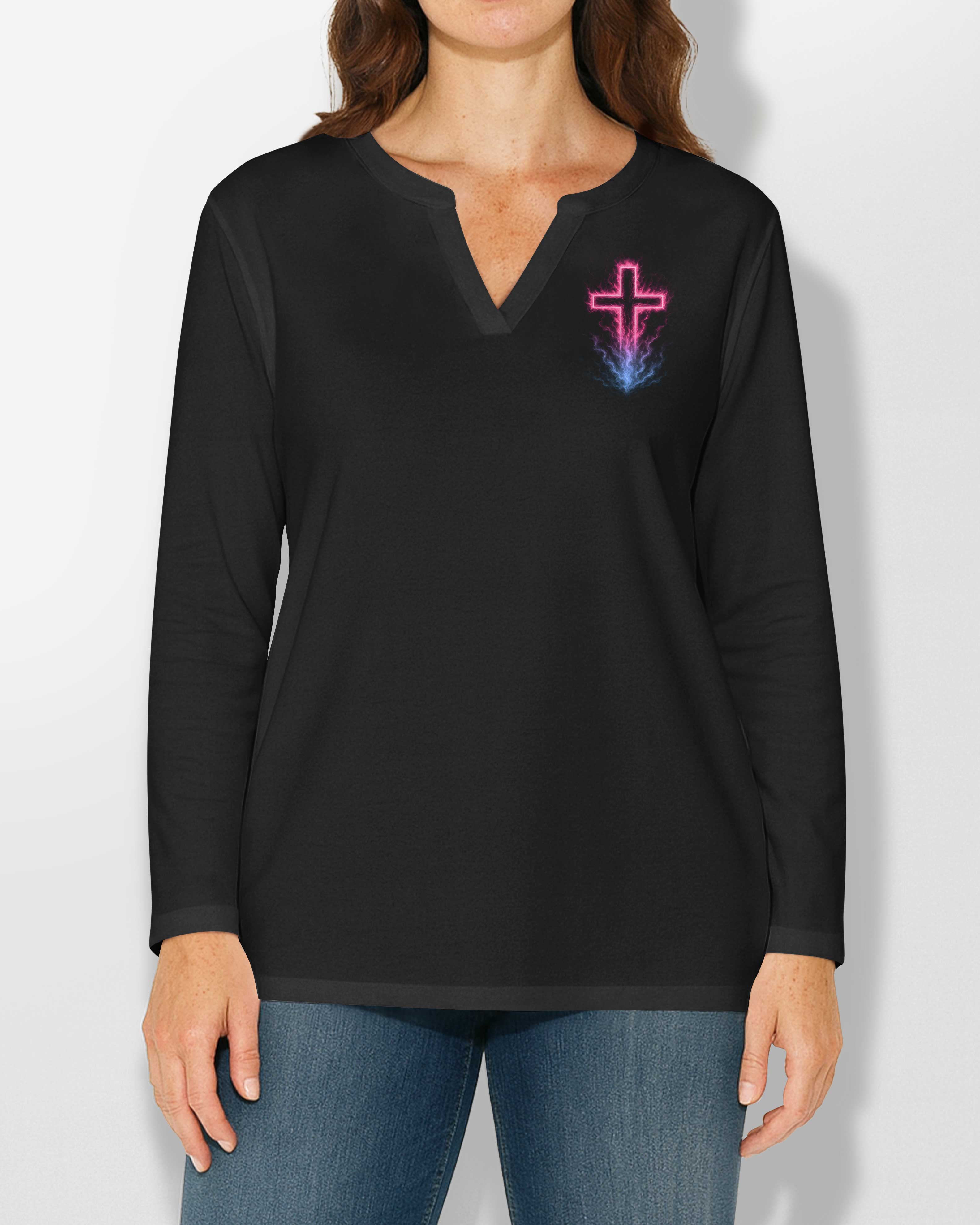 Blessed By God V-neck Long Sleeves Shirt