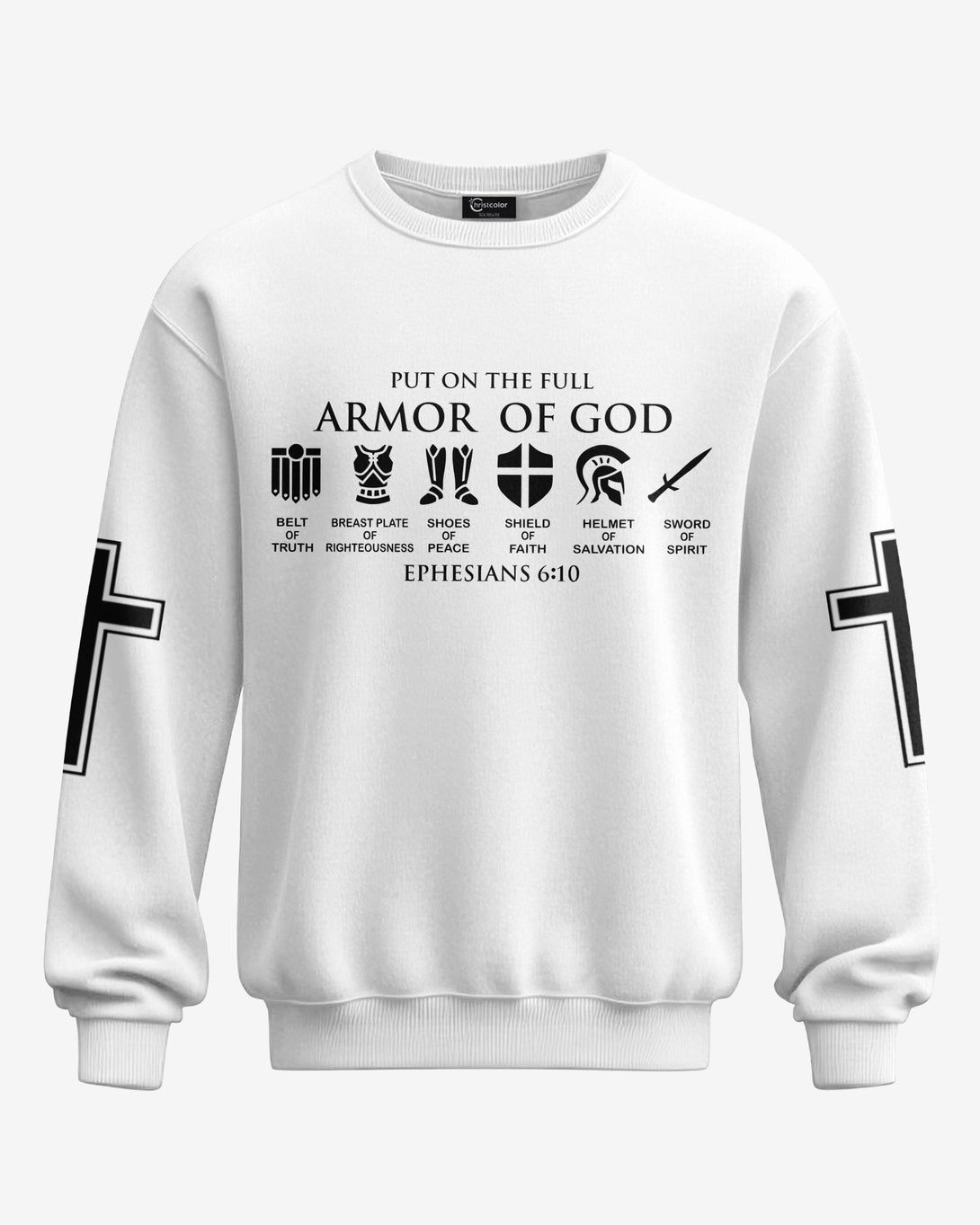 My Soul Is Protected By The Armor Of God All Over Print Sweater - Christ Color