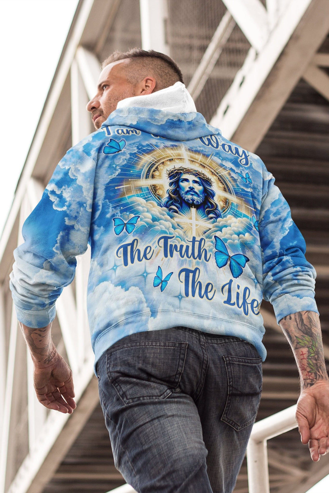 I Am The Way The Truth The Life All Over Print Zip Hoodie - Christ Color