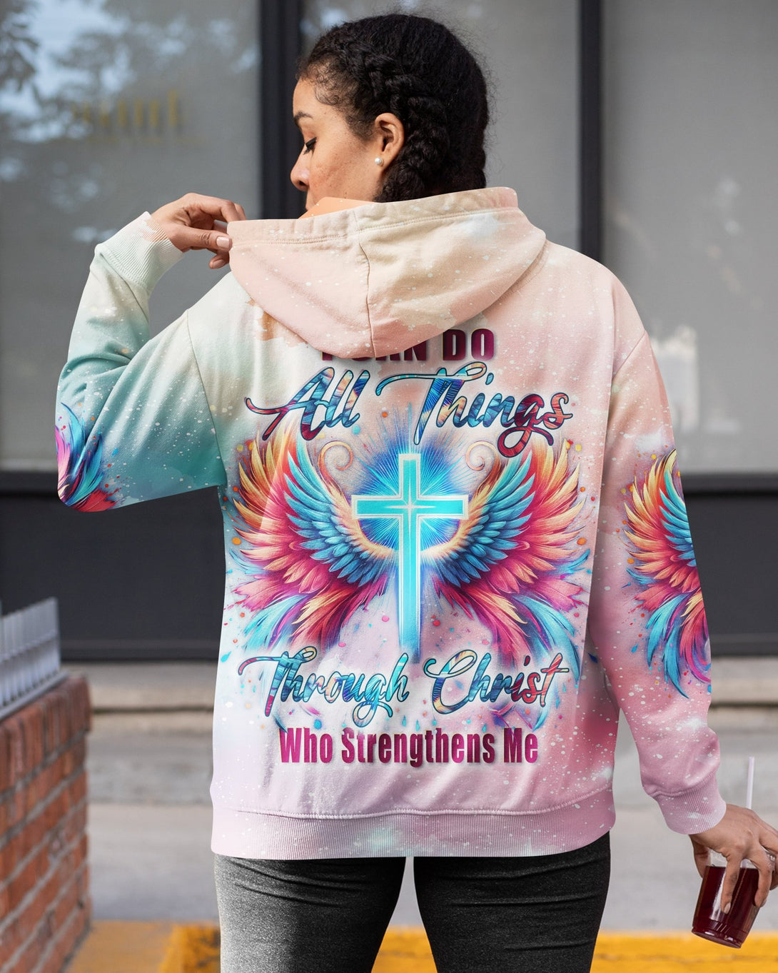 I Can Do All Things Through Christ Who Strengthens Me All Over Print Zip Hoodie - Christ Color