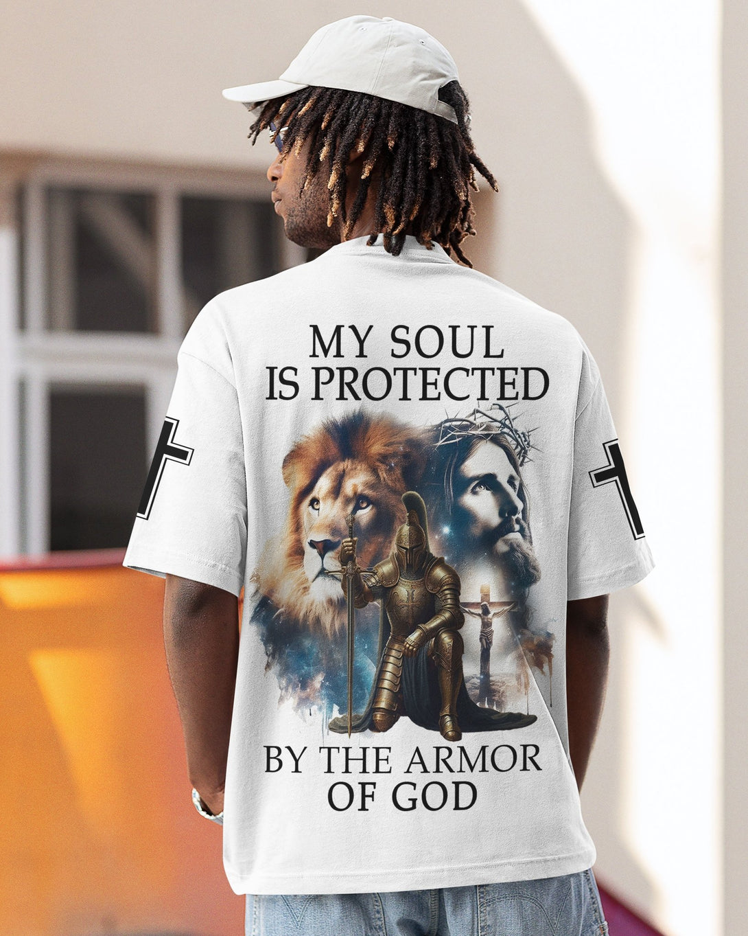 My Soul Is Protected By The Armor Of God All Over Print T-shirt - Christ Color