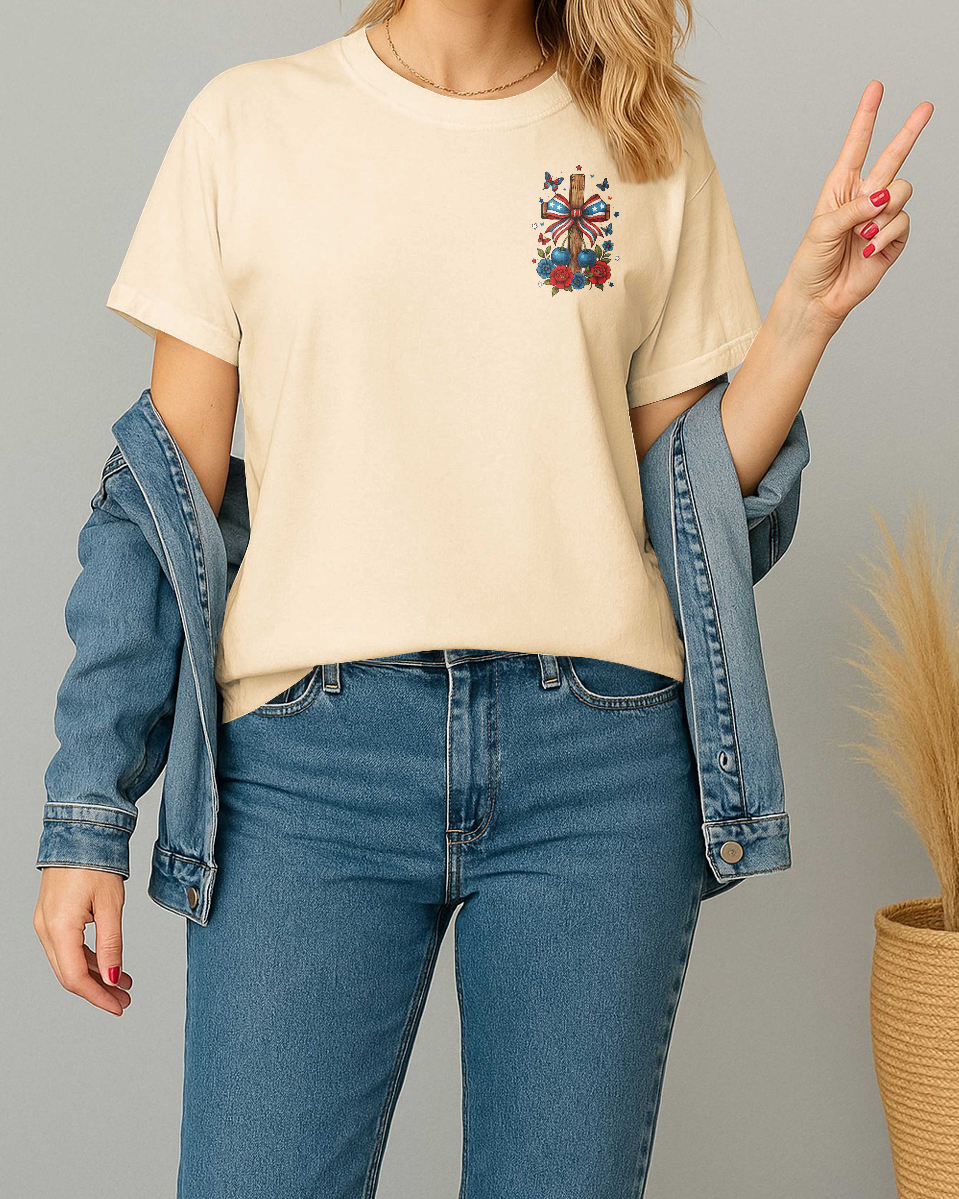 Red White And Blueberries All Over Print T-Shirt
