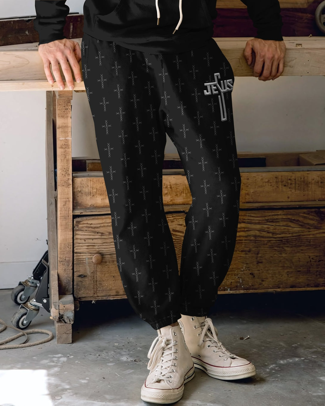Love Has Conquered The Grave All Over Print Jogger Pants - Christ Color