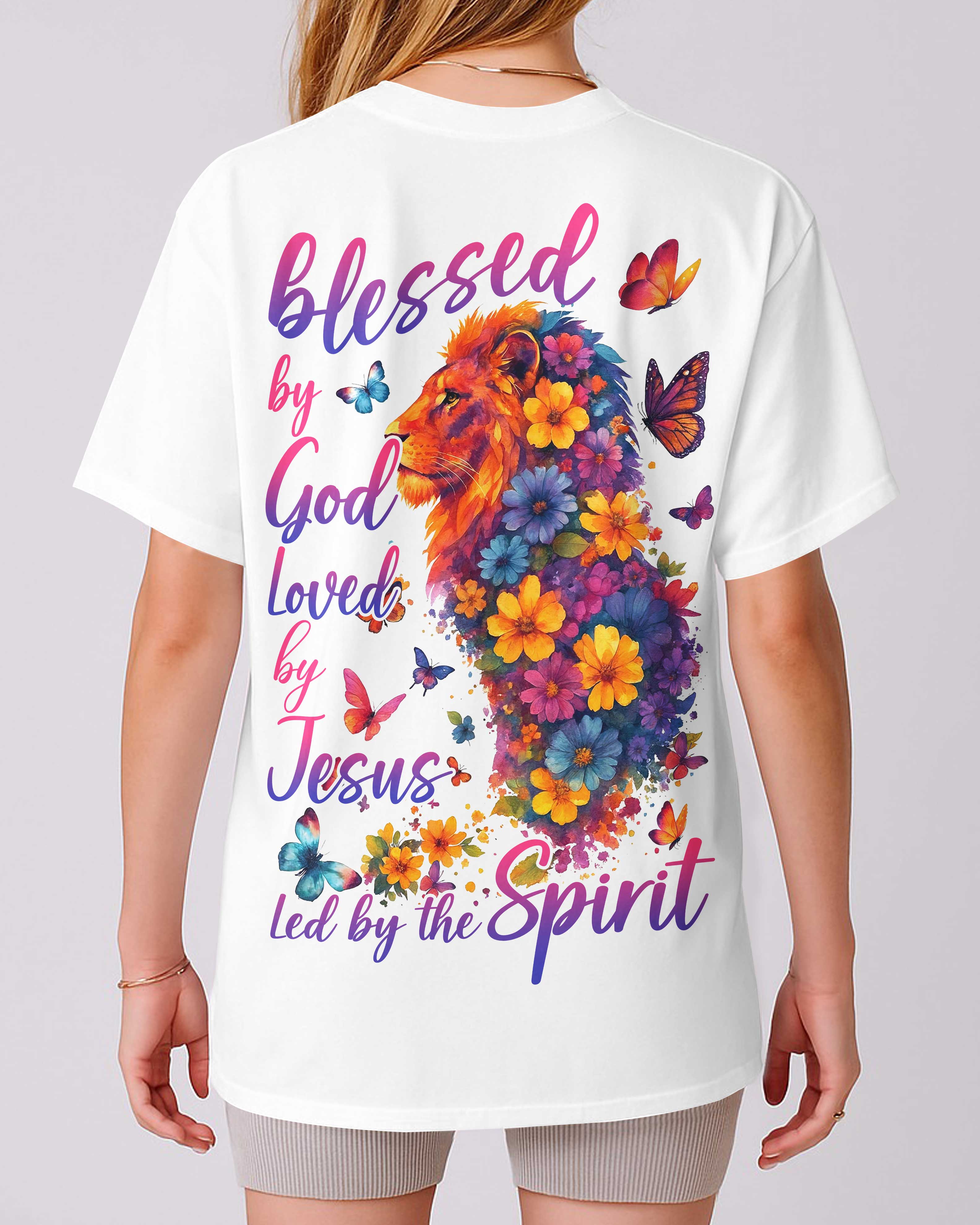 Blessed By God Loved By Jesus Led By The Spirit All Over Print T-Shirt