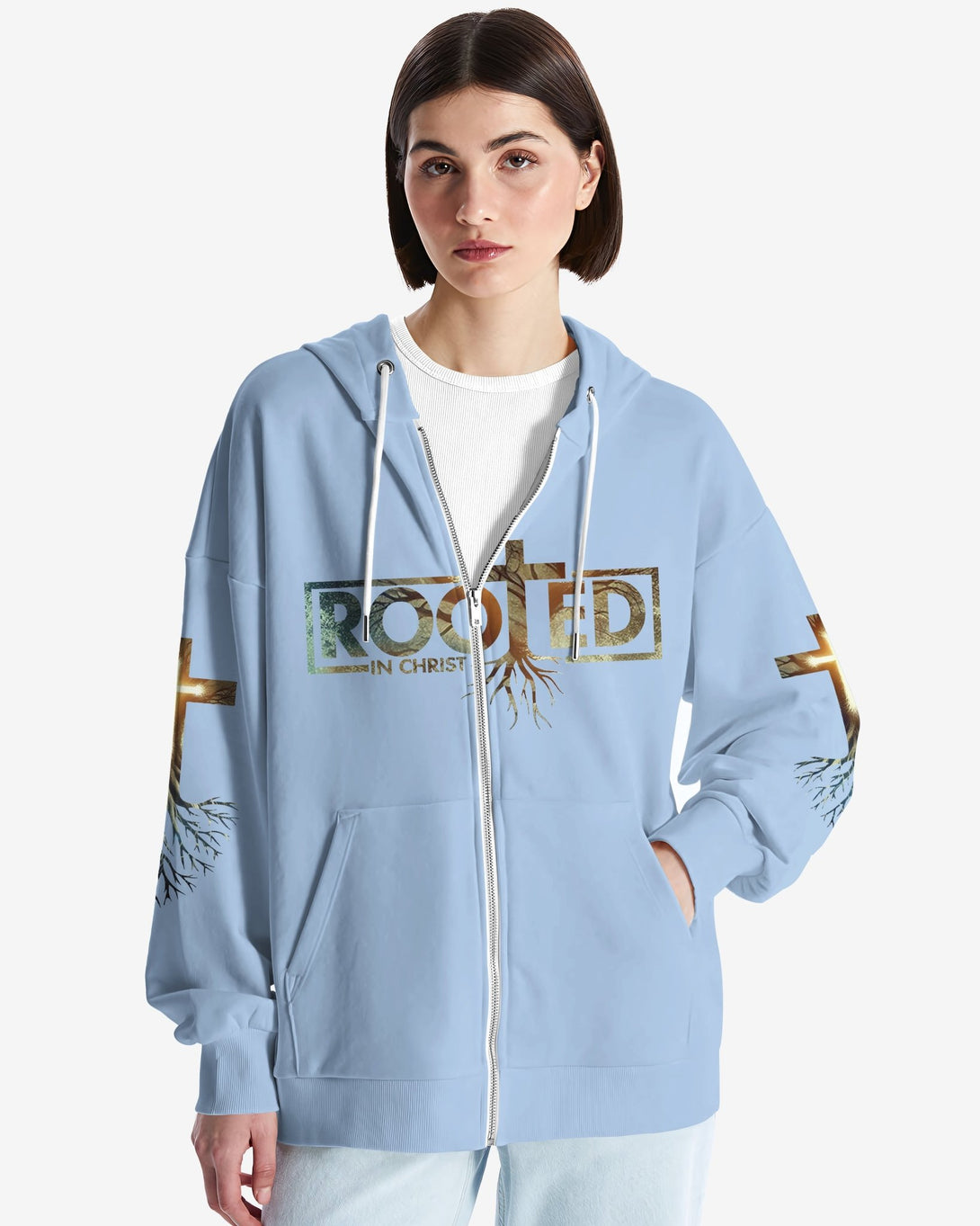 Woman Of Faith Rooted In Christ All Over Print Zip Hoodie - Christ Color