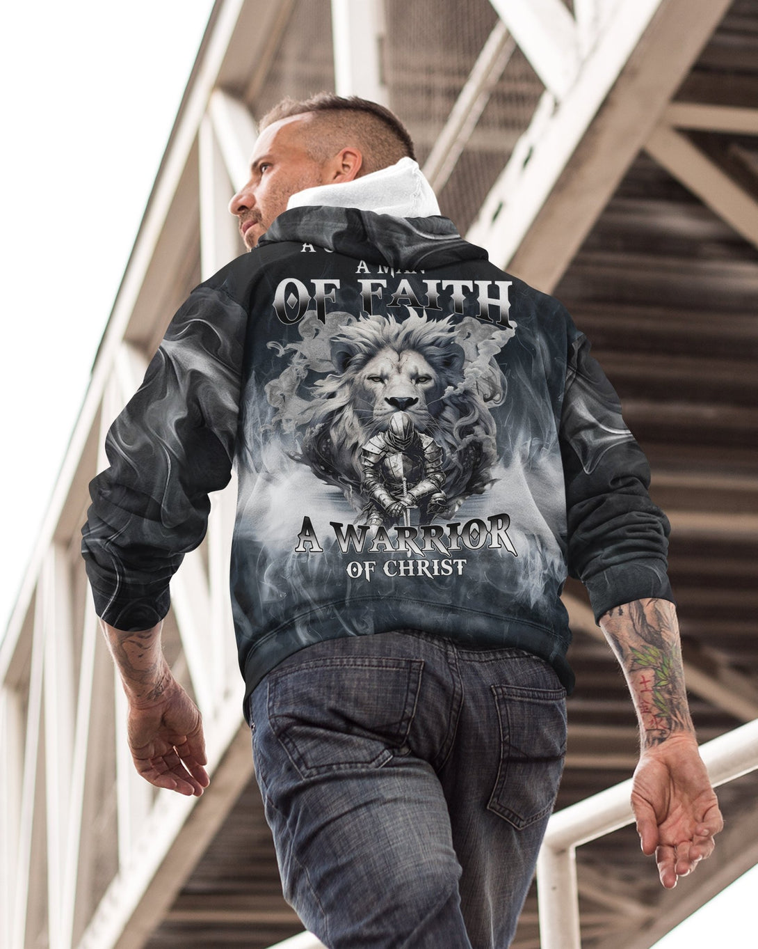 A Child Of God A Man Of Faith All Over Print Zip Hoodie - Christ Color