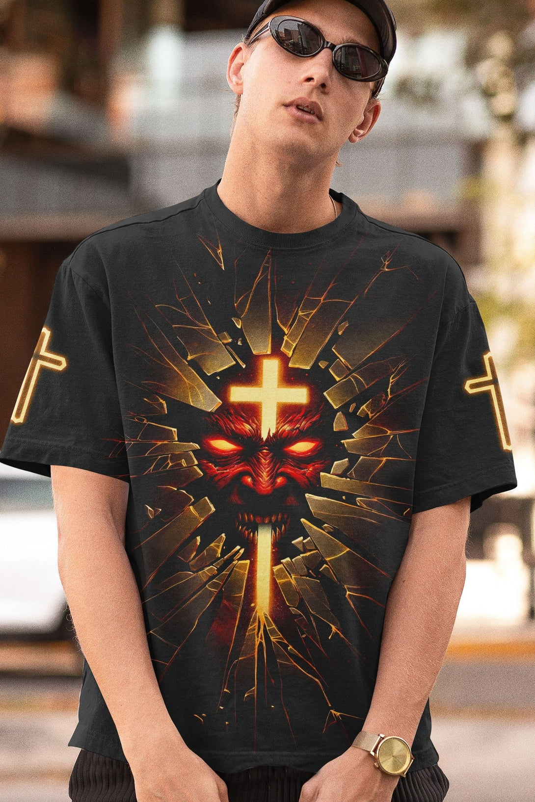 The Devil Is A Liar All Over Print T-shirt - Christ Color