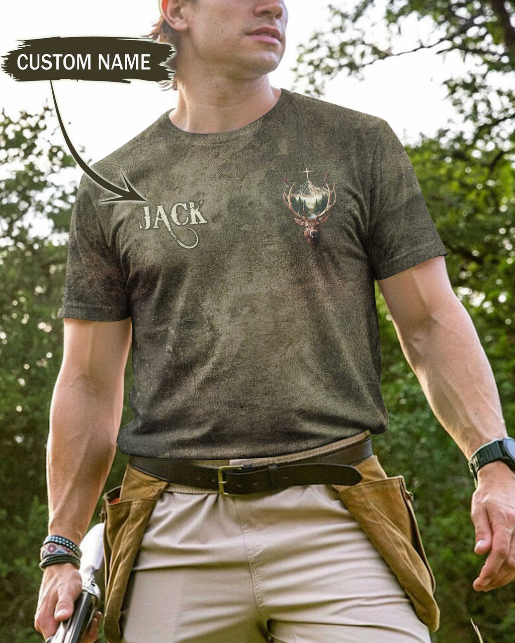 I Hunt The Land Custom Name T-Shirt