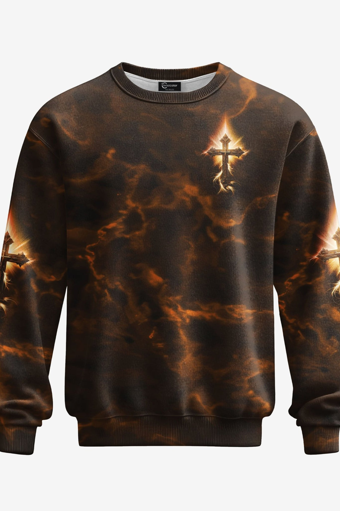 A Child Of God A Man Of Faith A Warrior Of Christ All Over Print Sweater - Christ Color