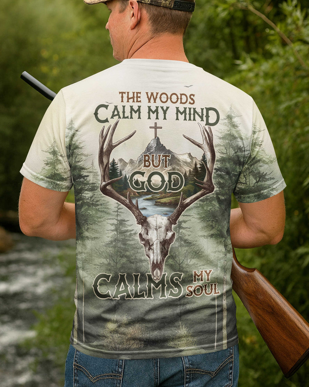 The Woods Calm My Mind Custom Name T-Shirt