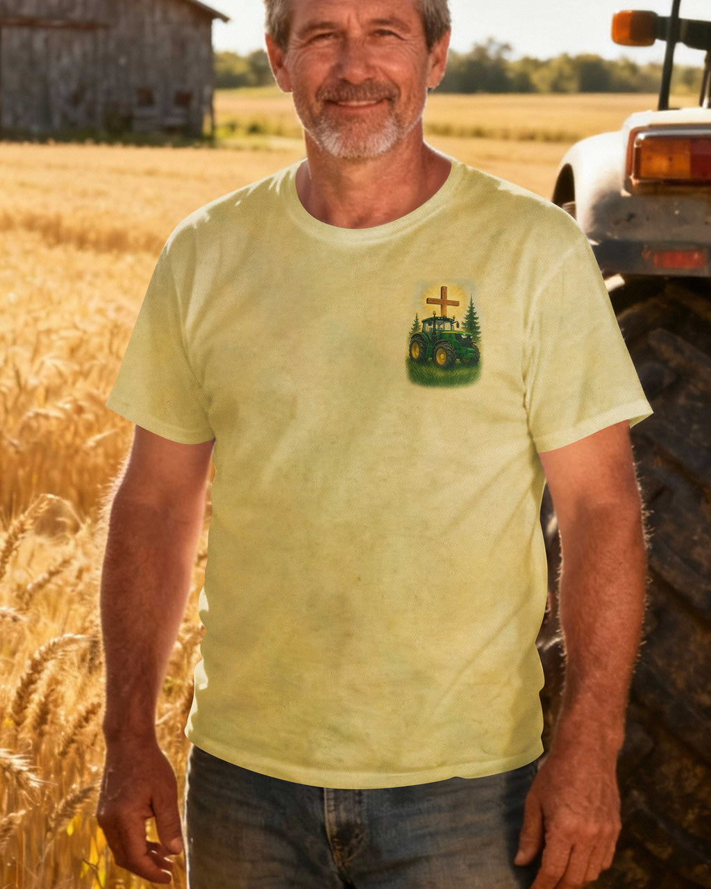 I Am A Simple Man I Like Tractors And Kneel Before Jesus T-Shirt