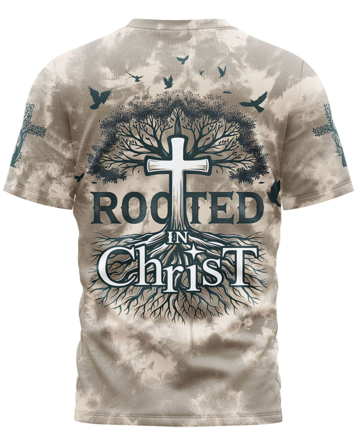 Rooted In Christ All Over Print T-shirt - Christ Color